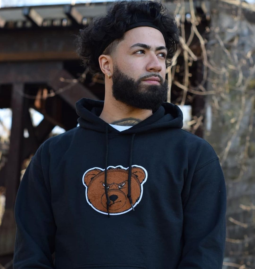 Black "Damaged Bear" Hoodie