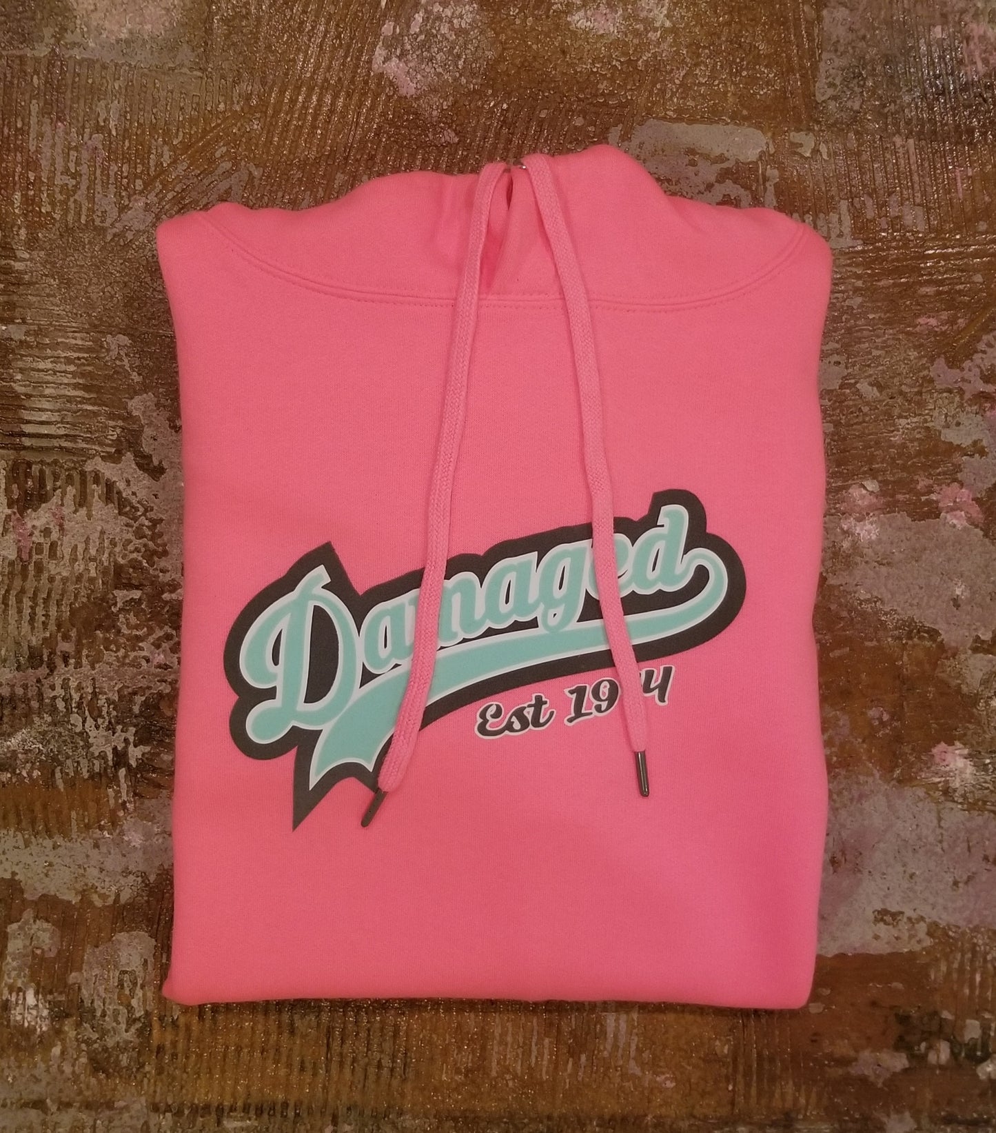 Neon Pink "Damaged U" Hoodie