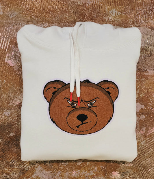 White "Damaged Bear" Hoodie