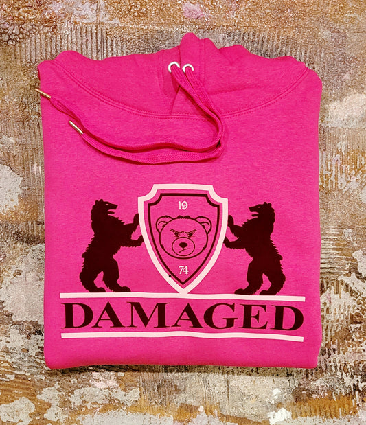 Dark Pink "Damaged Heraldry" Hoodie
