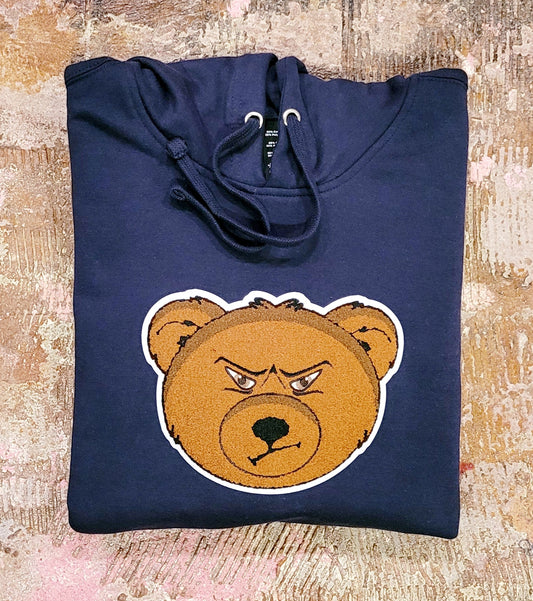 Navy "Damaged Bear" Hoodie