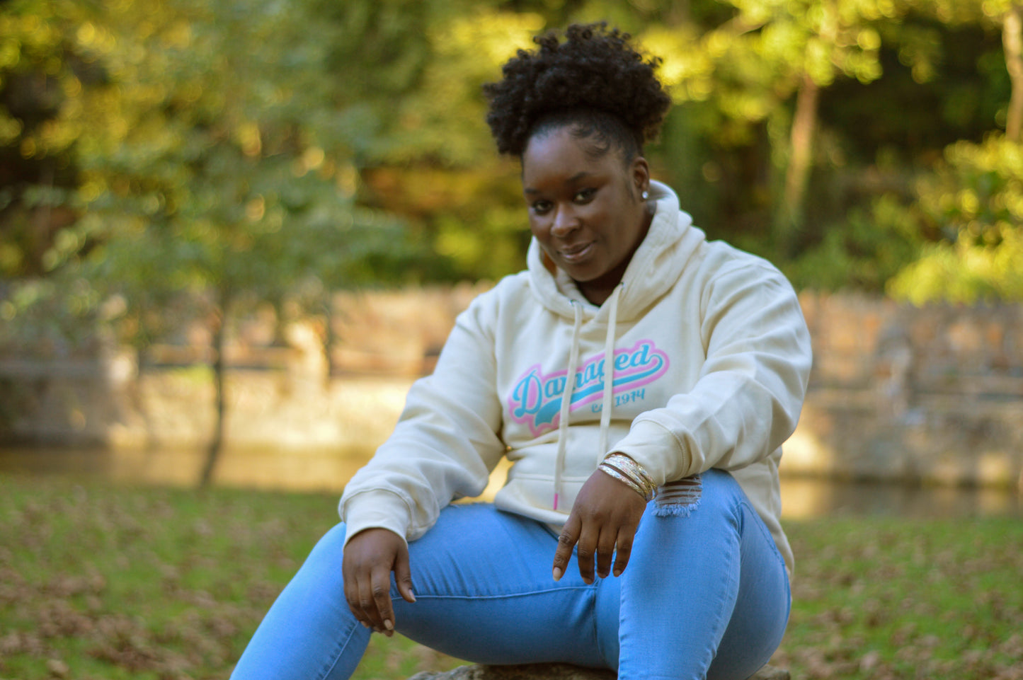 White Chocolate "Damaged U" Hoodie