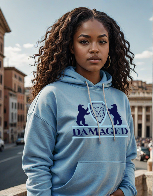 Sky Blue "Damaged Heraldry" Hoodie