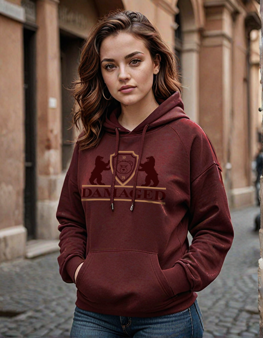 Maroon "Damaged Heraldry" Hoodie